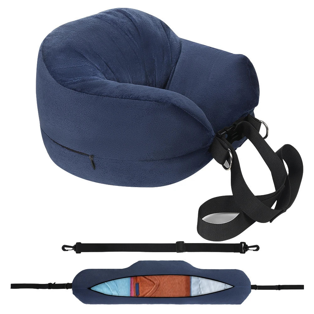 Fillable U-Shaped Travel Pillow