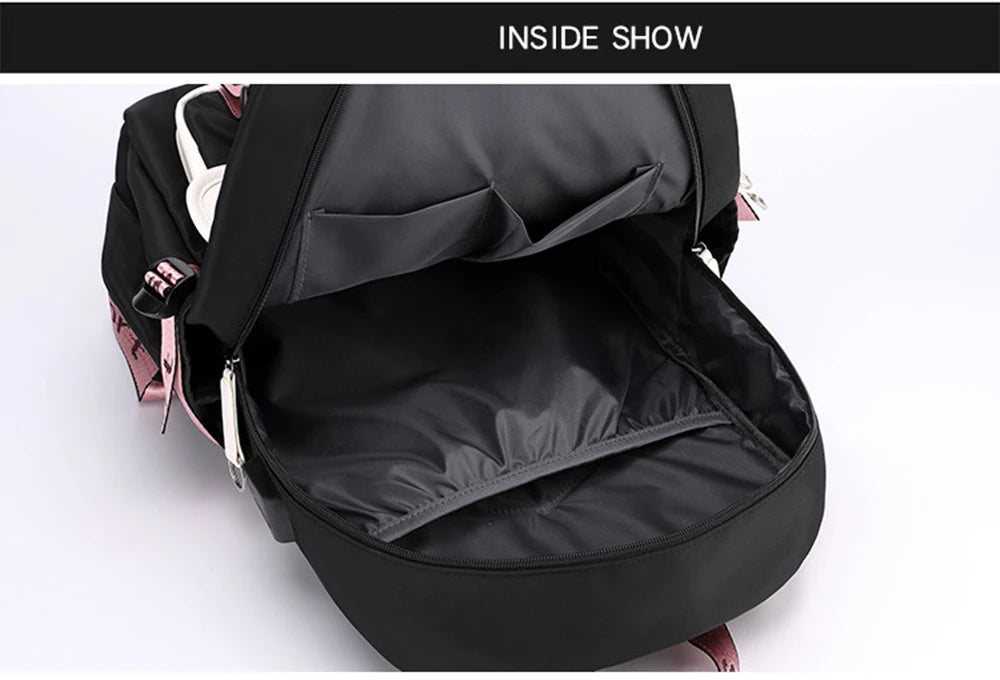 Boba Axolotl Anime School Backpack for Teenage Girls Fashiona Back To School Bookbag Mochila Bookbag with Lunch Bags ,Pencil Bag