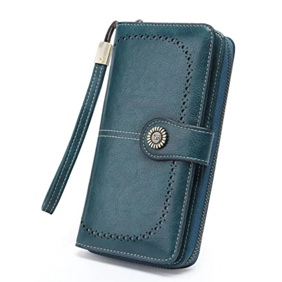 Women's Wristlet Wallet with Coin Pocket (large capacity)