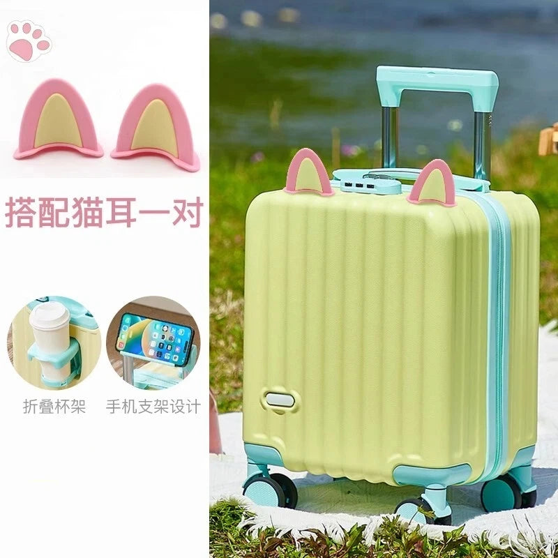 2025 New Style Luggage 14-Inch Fashionable Lightweight Boarding with Water Cup Holder Mobile Phone Holder Large Capacity Luggage