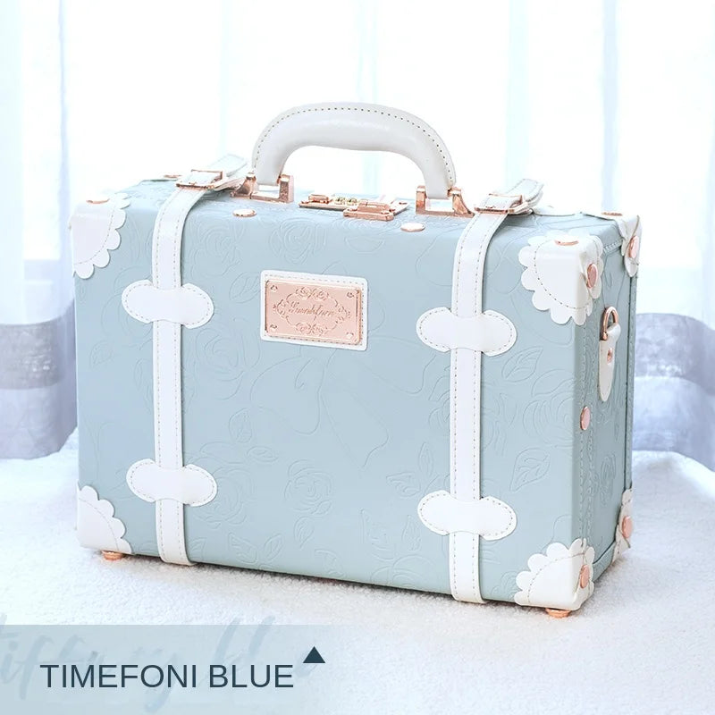 13/16/18 Inch Vintage Cosmetic Case Mini Carry-on Luggage Suitcase PU Lightweight Ready Bag Handbag Password Lock Makeup Box