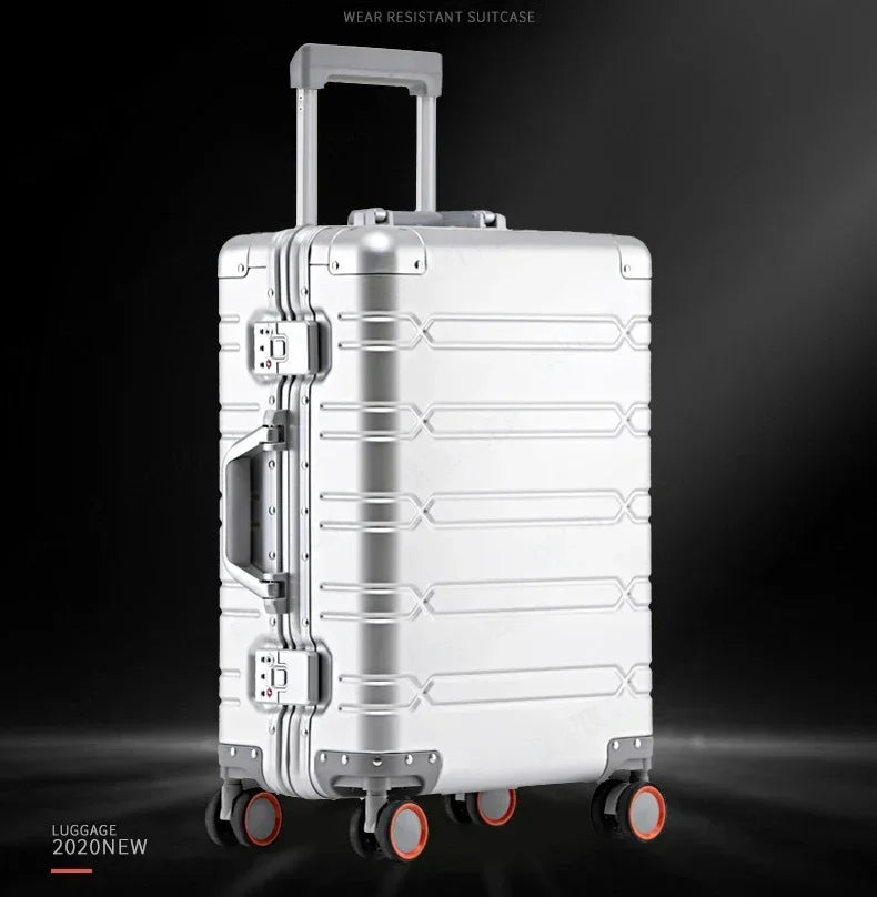 TravelTrolley Luggage 20‘’Carry-On Cabin Suitcase Travel Bags Rolling Luggage Aluminum-magnesium Alloy Travel Suitcase