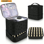 HOMEFISH Portable Double-layer Nail Polish Storage Bag Organizer Travel Essential Oil Storage Box Multi-function Storage Bag