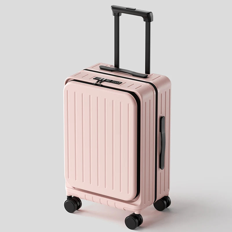New Front Open Suitcase Hut Trolley Box 20/24/26 Inch High Quality Frame Large Capacity Suitcase Men's Ladies' Travel Case