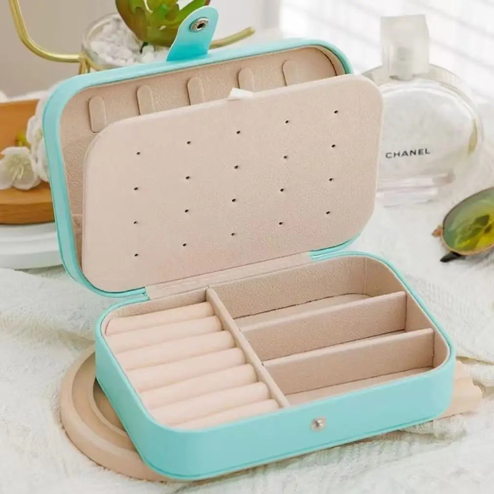 Travel Jewelry Case,Small Jewelry Box,Portable Travel Jewellery Box Trays Organizer Display Storage Case for Rings and Earrings