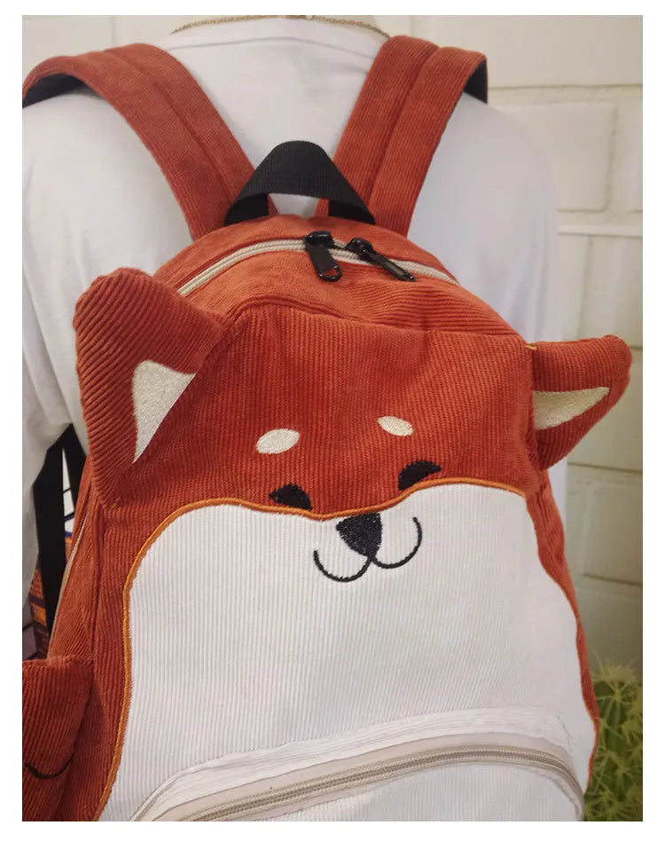 SUPER QUALITY Japanese cute animal Pug bag original cloth backpack of junior high school students autumn schoolbag female gift
