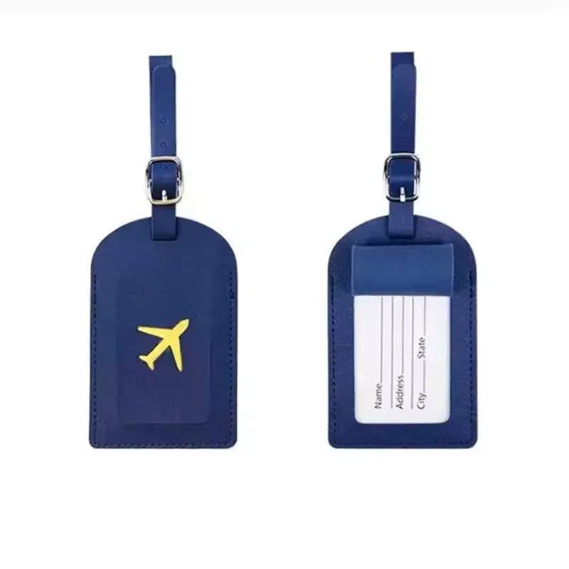 Hot Stamping Airplane Travel Luggage Tag Pu Leather Thickened Handbag Tag Passport Cover