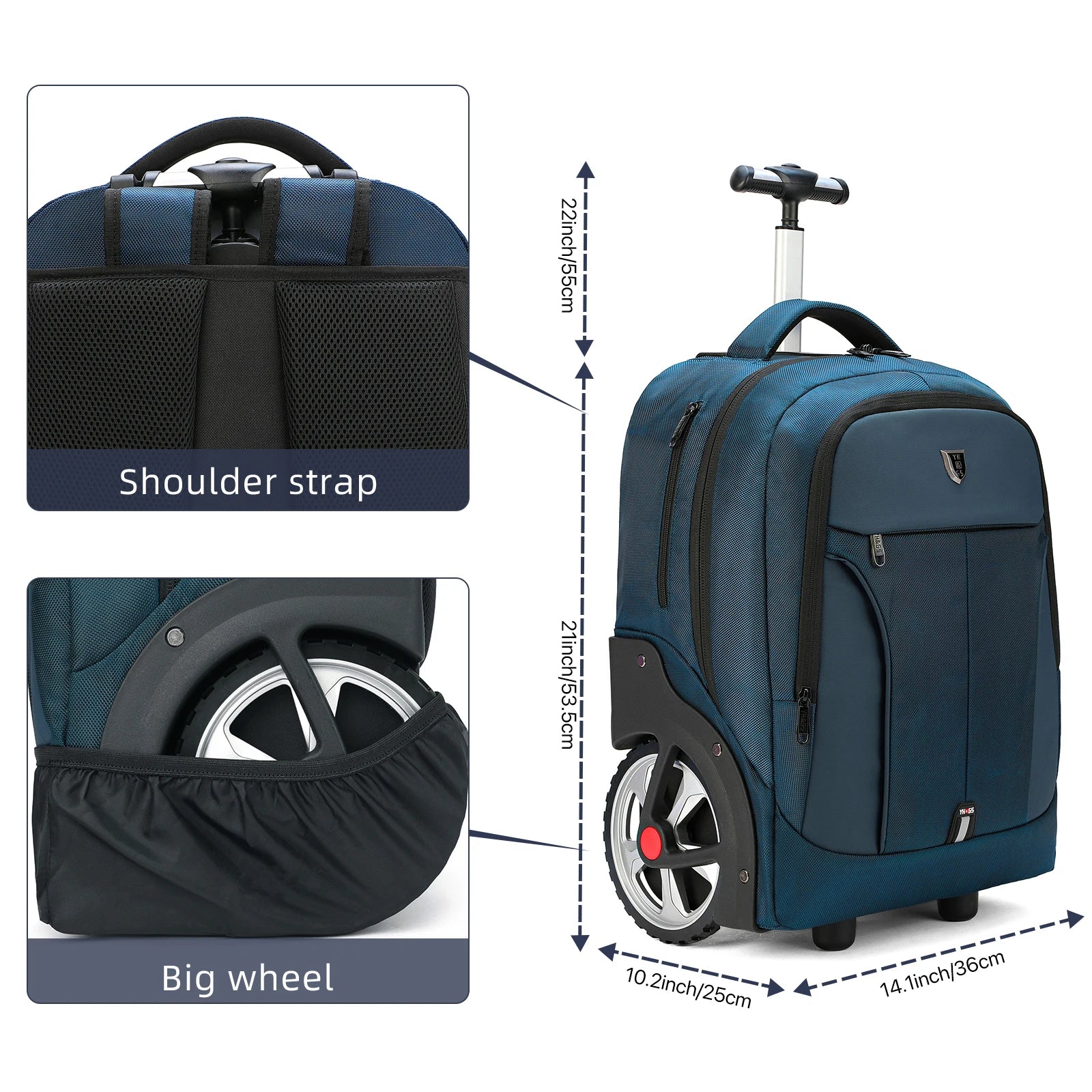 20 inch Rolling Luggage Backpack With Wheels Travel Suitcases Large Capacity Trolley Bags Multifinonal Laptop Carry on Backpack