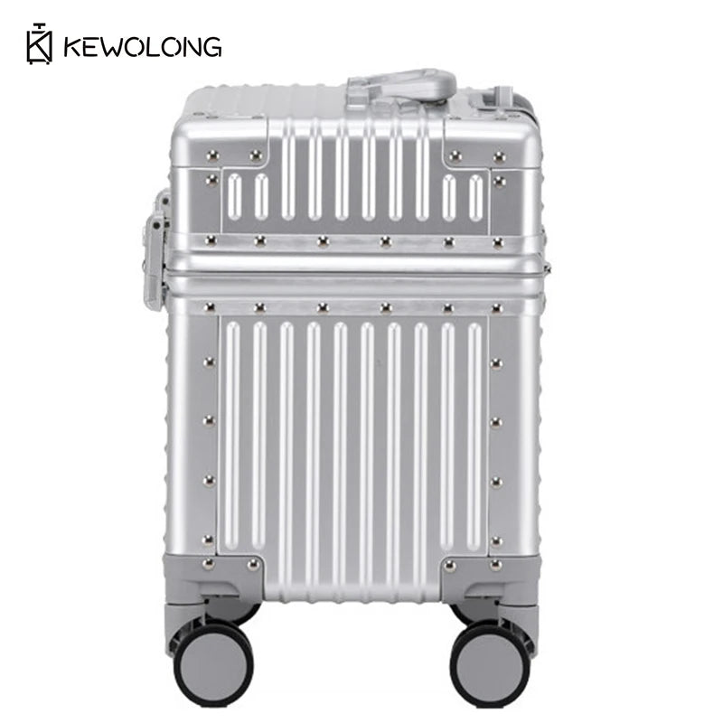 Right Angle Aluminum Suitcase, Top Opening Hard Shell Carry-On Luggage with 360° Spinner Wheels, Camera GearPhotography trolley