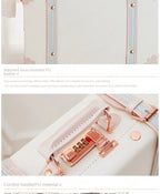 13/16/18 Inch Vintage Cosmetic Case Mini Carry-on Luggage Suitcase PU Lightweight Ready Bag Handbag Password Lock Makeup Box