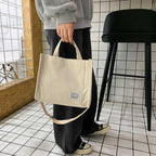 Corduroy Crossbody Tote Bag
