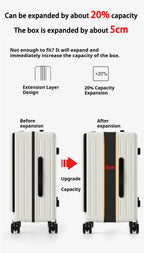 New Front Open Suitcase Hut Trolley Box 20/24/26 Inch High Quality Frame Large Capacity Suitcase Men's Ladies' Travel Case