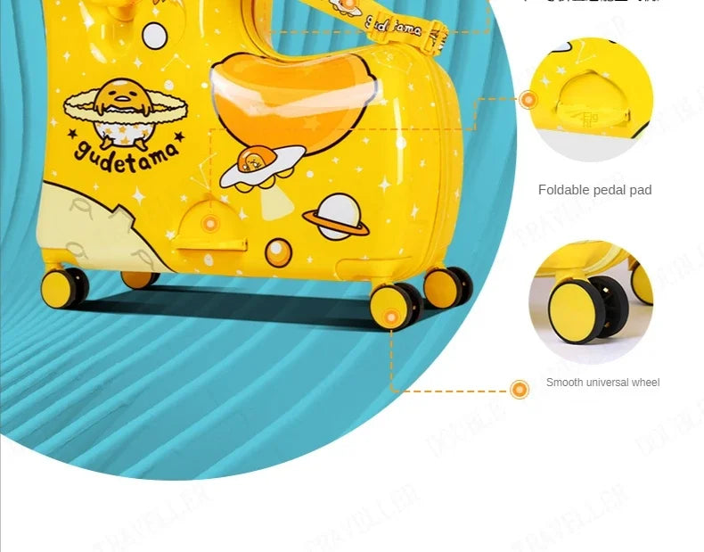 Travel kids luggage cartoon Riding trolley case children's riding suitcase can sit and ride rolling luggage gift travel bags