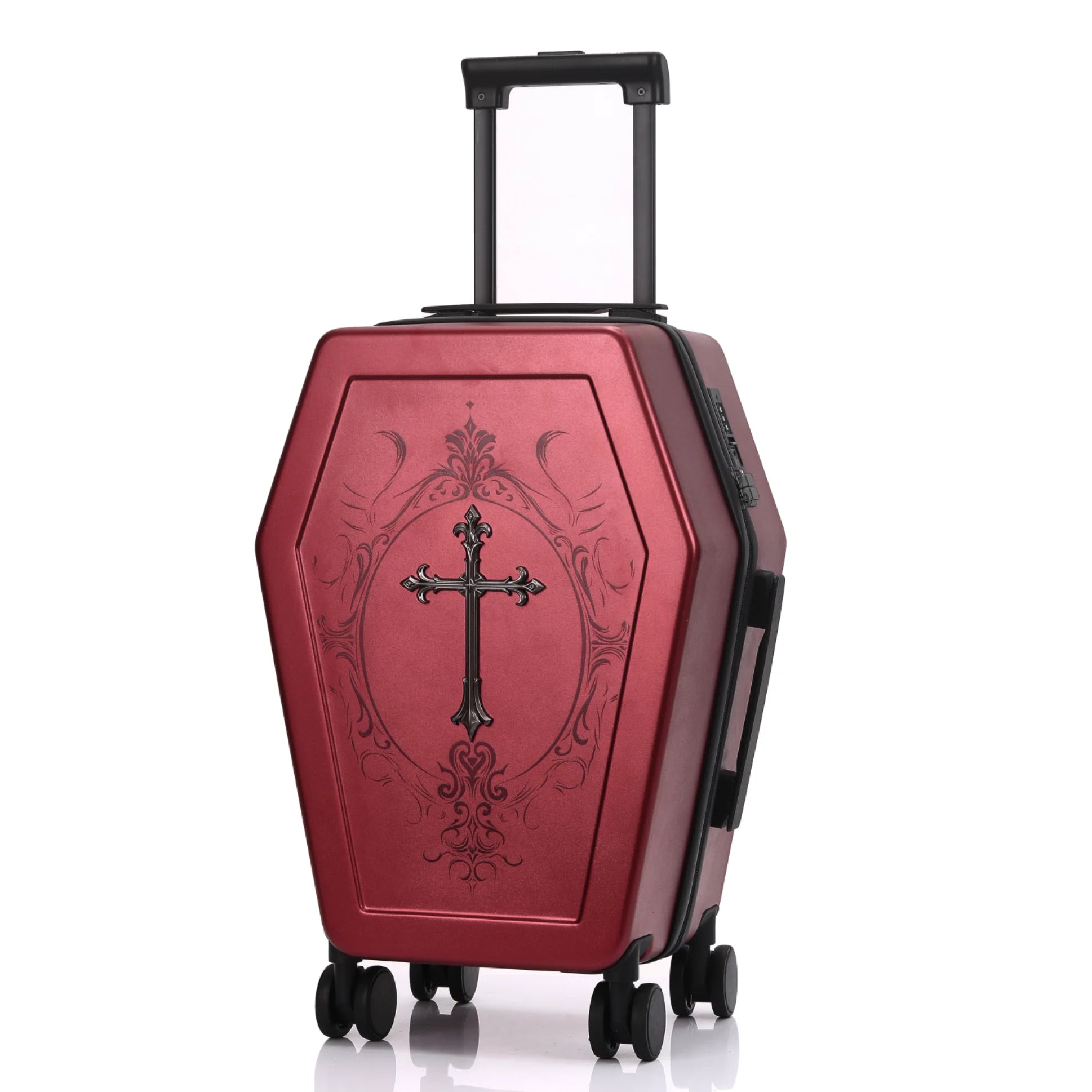 Travel suitcase on spinner wheels Trolley luggage  20'' cabin luggage bag case  leather Retro vintage suitcase storage Box