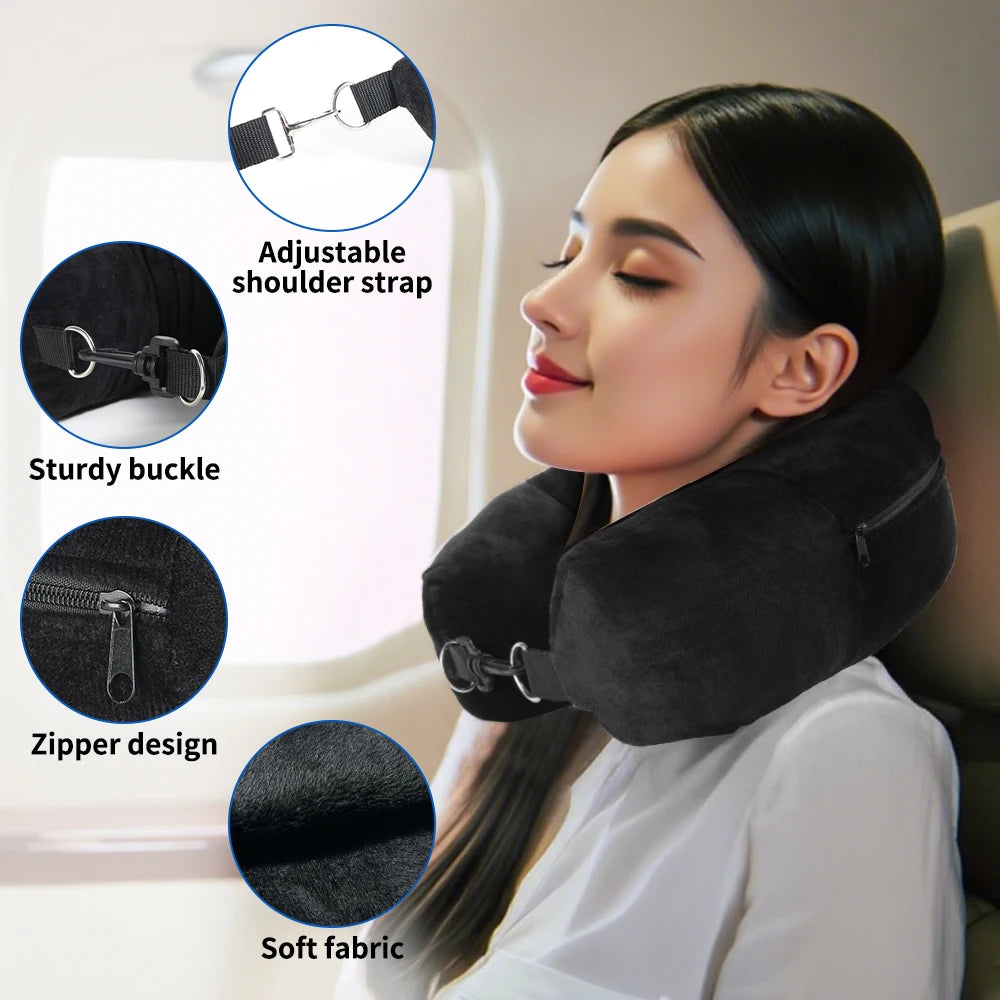 Fillable U-Shaped Travel Pillow