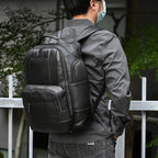 Newsbirds men's leather backpack retro luxury fashion style bagpack travel bag backpack school bag for man leather daypack men