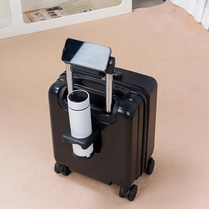 Small Luggage Travel Bag 14 Inches Luggage Travel Luggage with Cup Holder and Hook