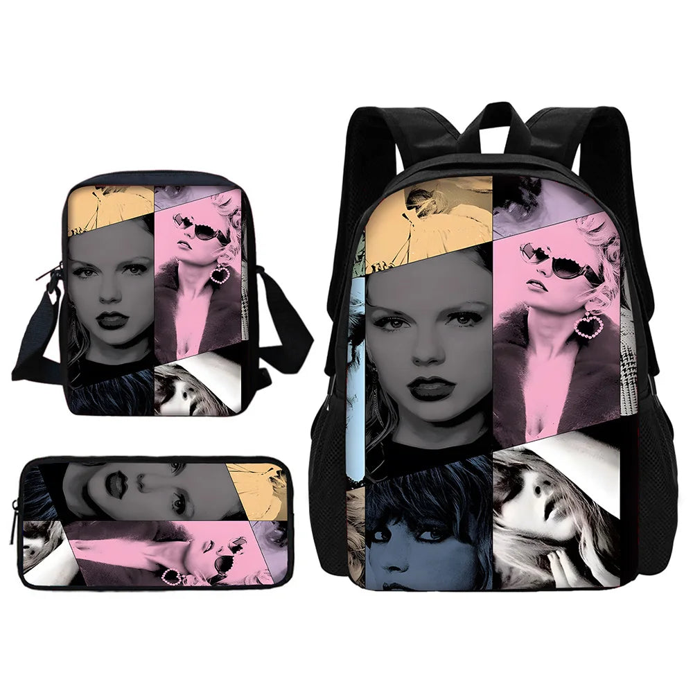 Singer Child T-Taylors School Backpack With Shoulder Bag Pencil Bags School Bags for Boys S-Swifts Girls Best Gift