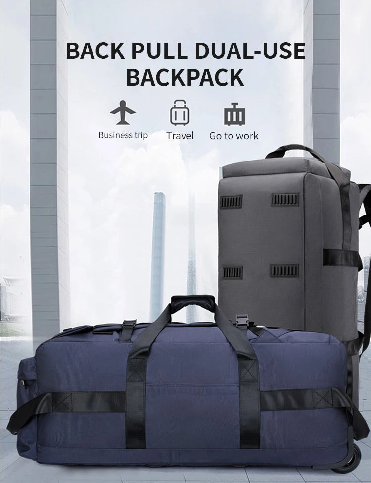 Travel Bag, Large Capacity Handbag, Portable Outdoor Carry-On Luggage, Wheeled Travel Bag, Convenient and Practical Unisex Travel Bag