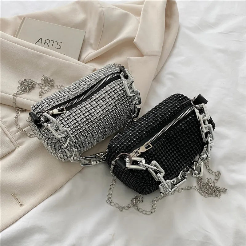Bucket / Mini Crossbody Bag with Chain
