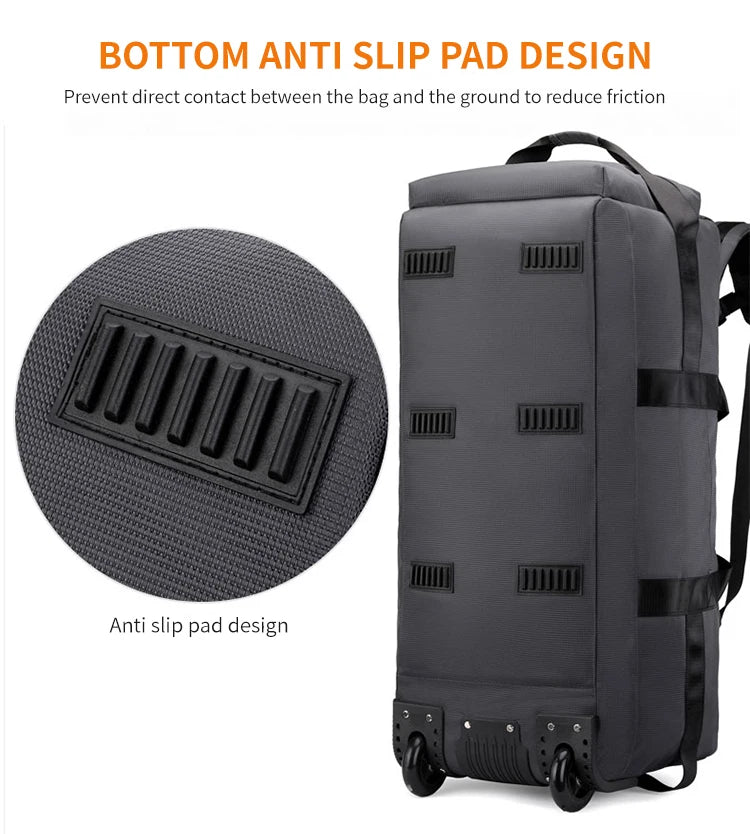 Travel Bag, Large Capacity Handbag, Portable Outdoor Carry-On Luggage, Wheeled Travel Bag, Convenient and Practical Unisex Travel Bag