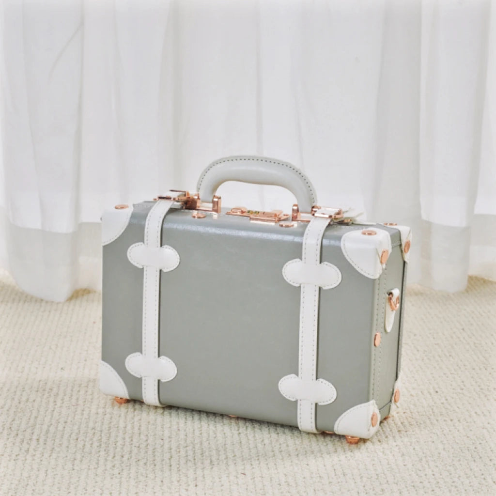 13/16/18 Inch Vintage Cosmetic Case Mini Carry-on Luggage Suitcase PU Lightweight Ready Bag Handbag Password Lock Makeup Box