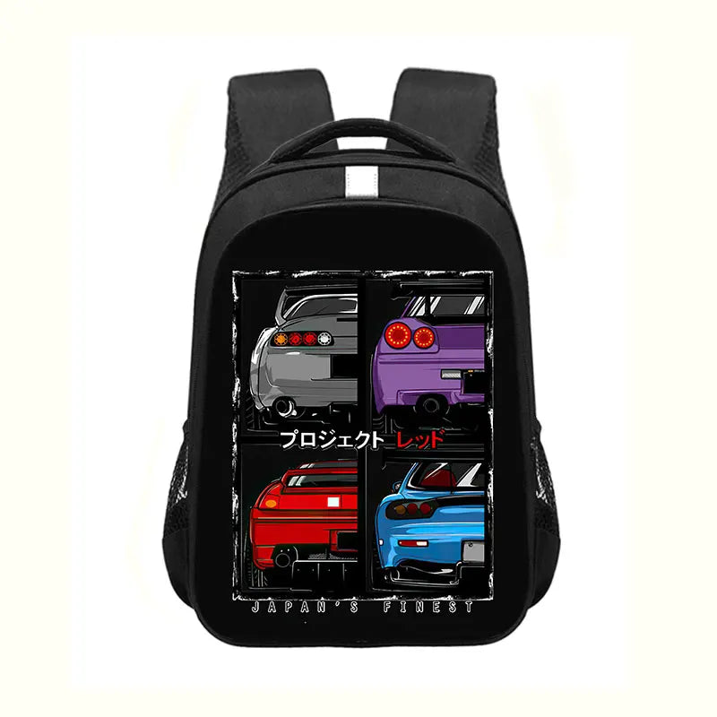 Japan JDM Racing Car Print Backpack Engine Turbo Women Men Rucksack Children School Bags for Teenager Laptop Backpack Travel Bag