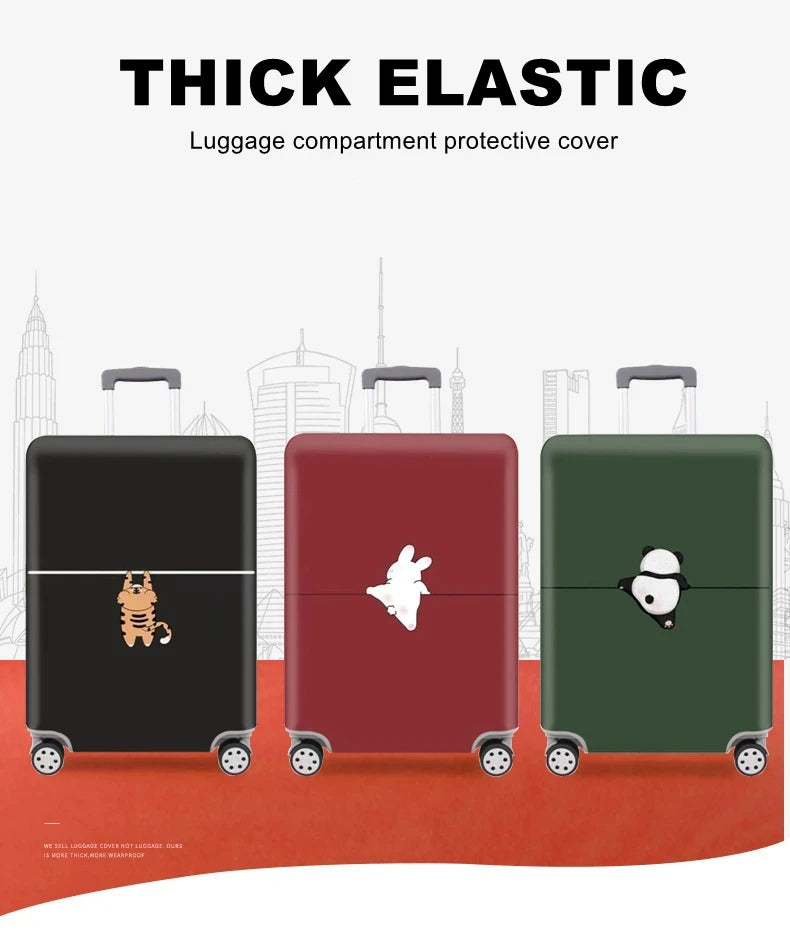 Thick Elastic Cartoon Luggage Protective Cover Zipper Suit For 18-32 inch Bag Suitcase Covers Trolley Cover Travel Accessories