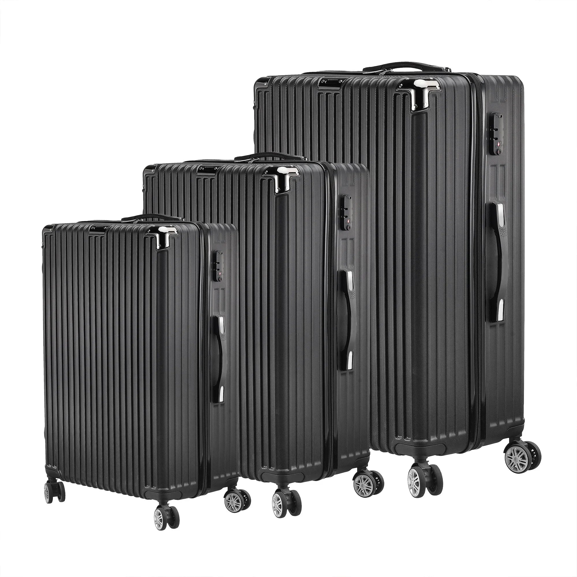 Roshanda 3-Piece Luggage Set Suitcase set 20 "24" 28 "ABS hard shell travel luggage set 4 Universal Swivel quiet Wheels