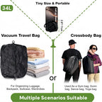 17L Travel Vacuum Bag Reusable Storage Bag Folding Outdoor Compression Bag with Air Pump for Suitcases Backpack Luggage