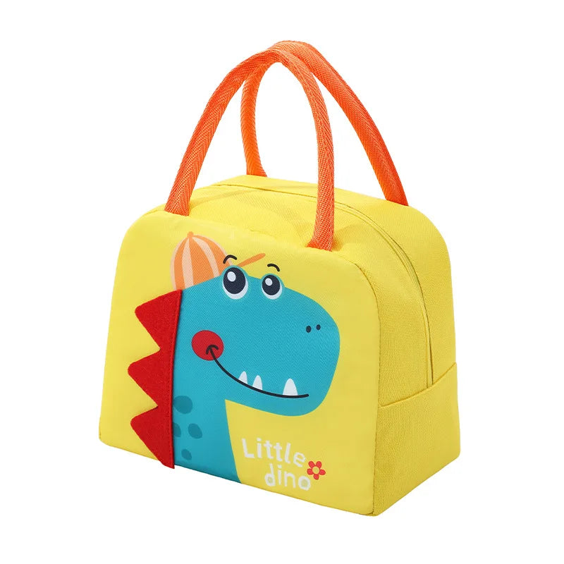 3D Cartoon Insulated Lunch Bag Thermal Food Container Bag for Students Portable Handheld Lunch Box Tote with Easy-Carry Handle