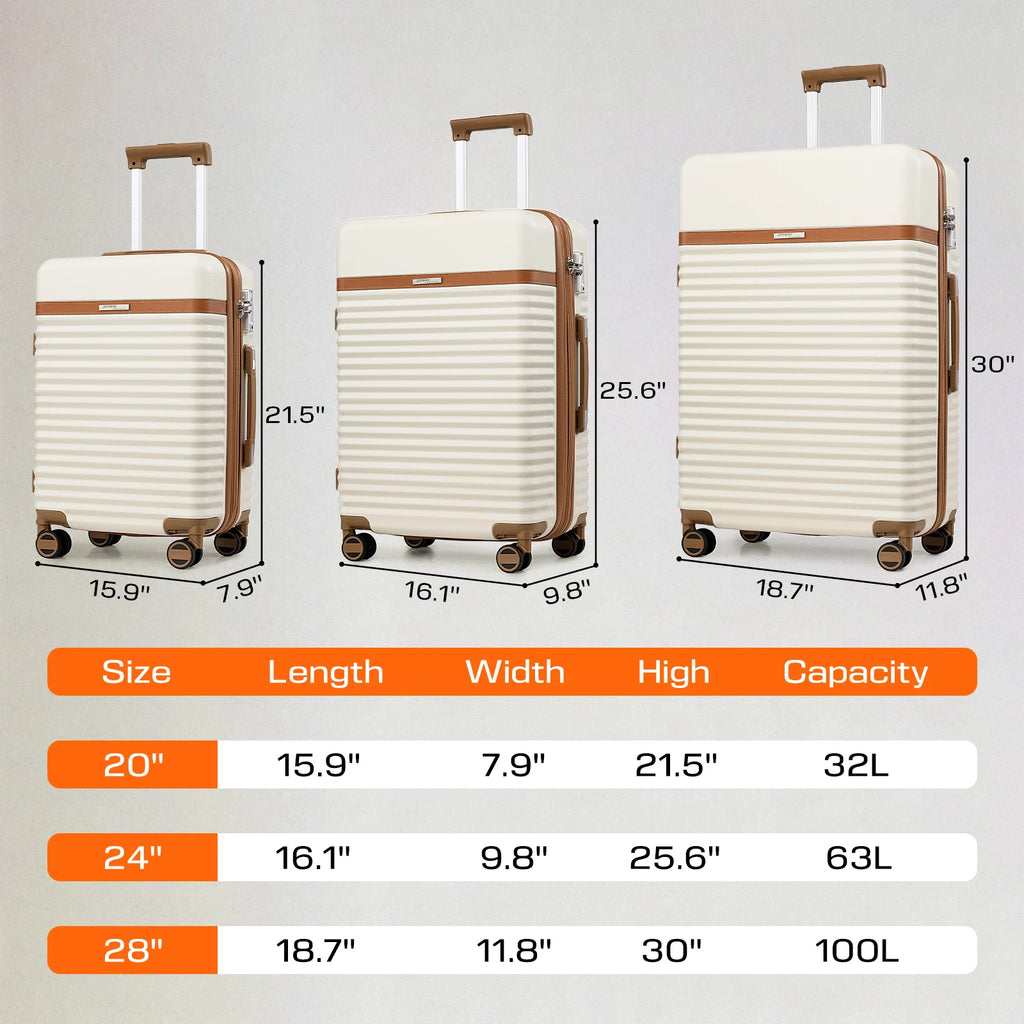Travel Luggage Suitcase Set, Expandable Lightweight Carry on Suitcase with Duffel Bag,Toiletry Bag,TSA Lock,Spinner Wheels