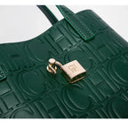 Classic Simple Solid Color Women's New 2024 Large Capacity Handbag Letter Element Women's Handbag