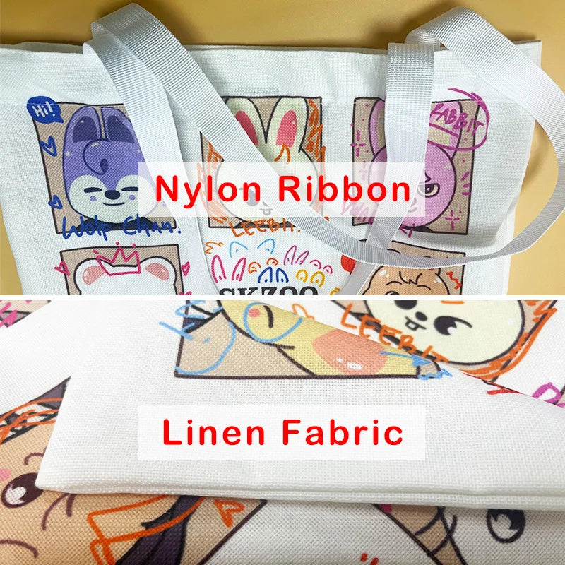 Cartoon Candy Candy Handbag Women Casual Linen Totes Underarm Top Handle Bag Lady Shopping Travel Bags