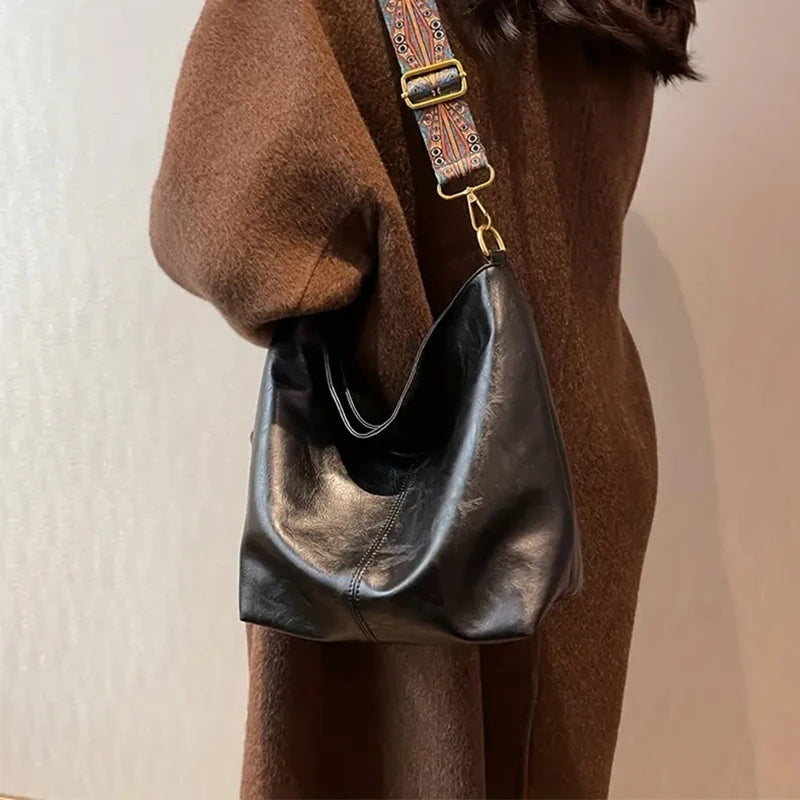 Women's Fashionable Solid Color Tote Bag, Casual Versatile Zipper Shoulder Bag for Daily Used, Trendy All-match Commuter Bag