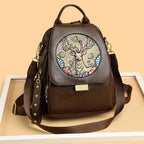 Luxury Women Genuine Leather Backpack Casual Ladies Shoulder Bag Fashion Large Capacity Travel Female Quality Cowhide Knapsack