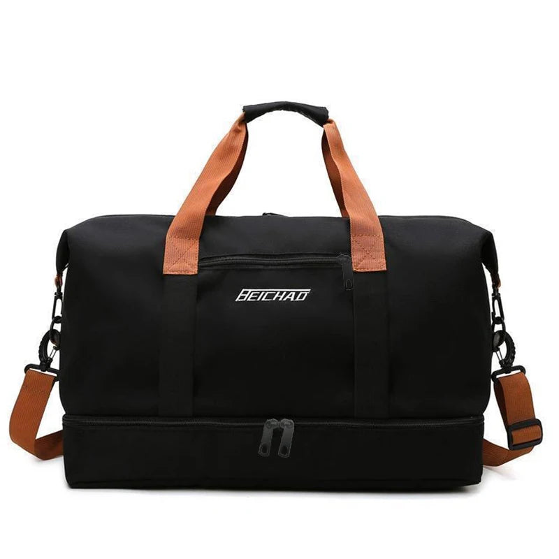 The neutral color backpack is specially designed for men and women and is suitable as a luggage bag for travel and accommodation