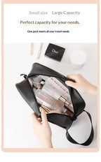 Homefish Pu Transparent Three Piece Makeup And Toiletries Bag, Large Capacity Pvc Semi Transparent Frosted Portable Storage Bag