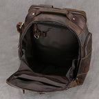 Newsbirds men's leather backpack retro luxury fashion style bagpack travel bag backpack school bag for man leather daypack men