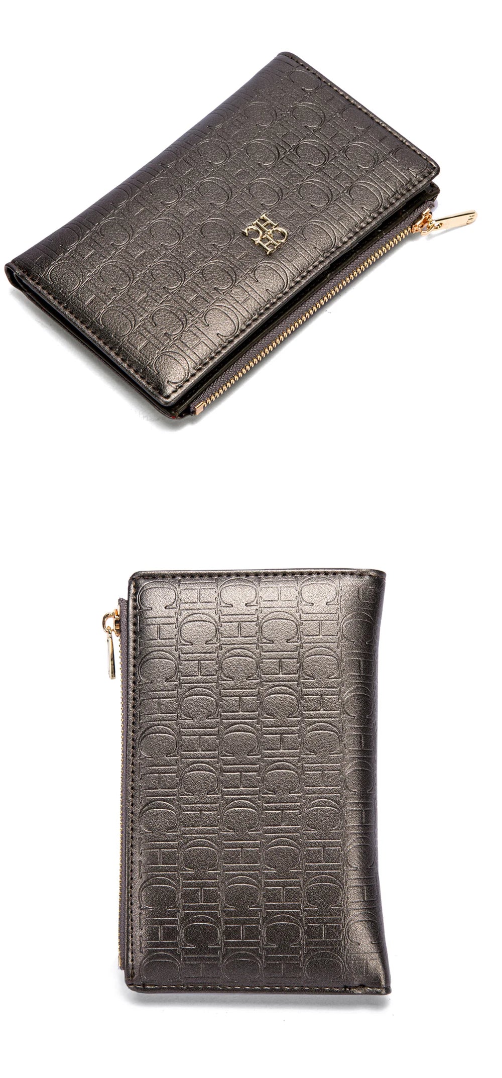 Retro Classic Style Solid Color Women's Long Wallet with Letter Print Portable Women's Clutch Bag Fashionable and Simple
