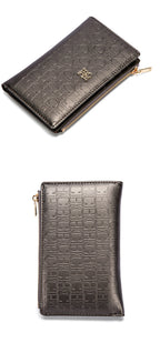 Retro Classic Style Solid Color Women's Long Wallet with Letter Print Portable Women's Clutch Bag Fashionable and Simple