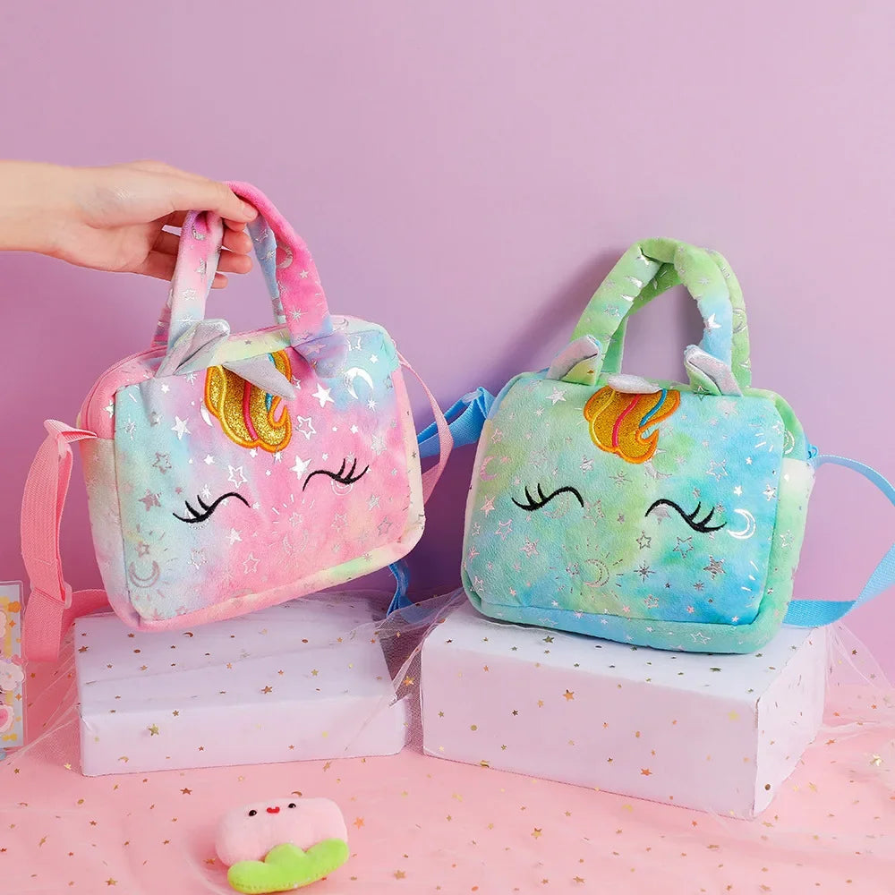 Fashion Sweet Unicorn Handbags For Girls Cute Kid Crossbody Shoulder Bag Children Birthday Party Gift Little Girl Small Purse