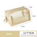 Multipurpose Breathable Square Mesh Storage Pouch Lightweight Mini Wash Bag Mini Zipper Coin Purse Large Capacity Coin Purse