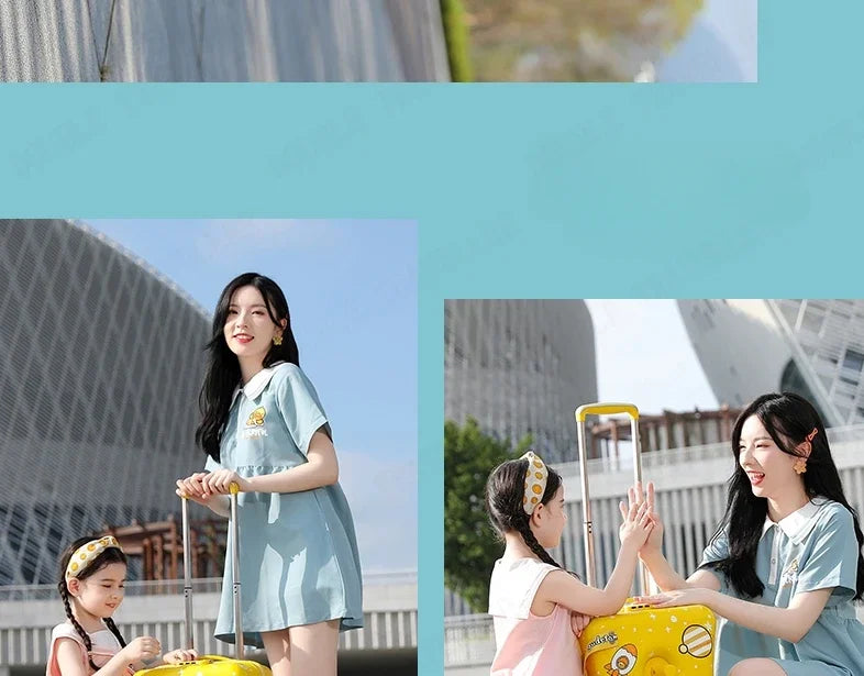 Travel kids luggage cartoon Riding trolley case children's riding suitcase can sit and ride rolling luggage gift travel bags