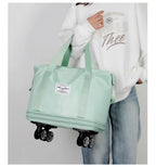 Universal Wheel Expandable Luggage Large Capacity Lightweight Travel Fitness Bag with Dry And Wet Separation Storage