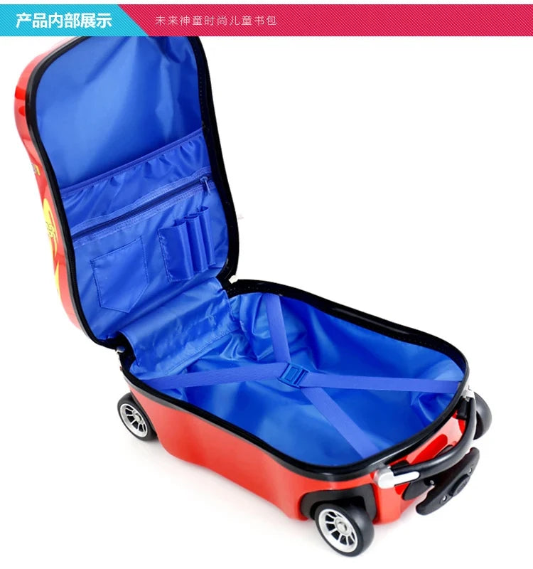 Anime Supercar Child Boy Girl Toys Trolley Suitcase cute cartoon Children's luggage Wheel Suitcase Travel Children's Suitcase