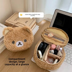 Plushes Makeup Case Anime Relaxed Bear Cosmetic Bag Women Jewelry Storage Pouch Girl Organizer Handbags Gift Hot Sales