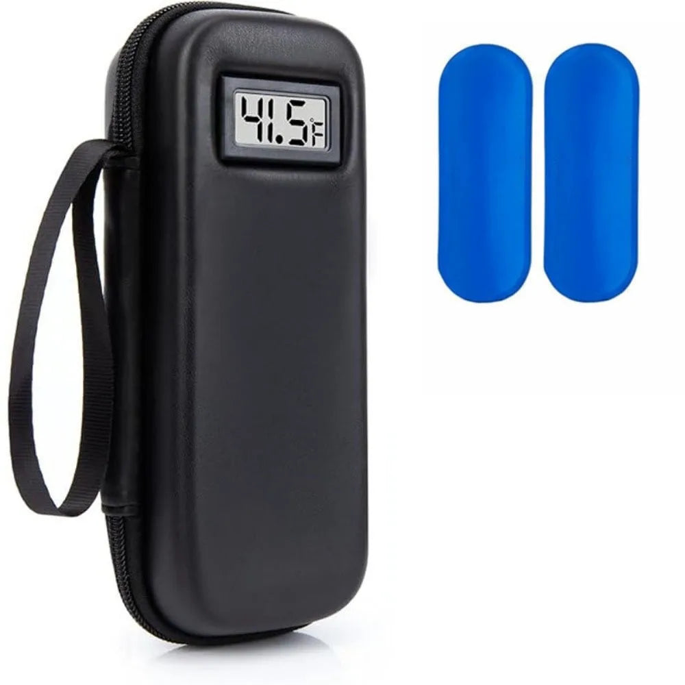 Insulin Cooler Travel Case with Thermometer Display Waterproof Medicine Organizer Bag Insulin Cooling Bag for Diabetics