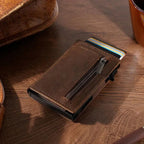 GOOD Rfid Blocking Credit Card Holder Men Pop Up Slim Thin Minimalist Wallet Bank Cardholder Case Black Vallet for Men 2026