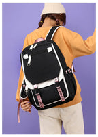 Boba Axolotl Anime School Backpack for Teenage Girls Fashiona Back To School Bookbag Mochila Bookbag with Lunch Bags ,Pencil Bag